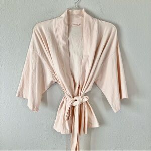 STORQ Maternity Belted Short Robe Cardigan S Cotton Kimono Sleeve